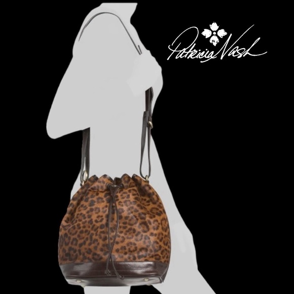 Patricia Nash Handbags - Patricia Nash (NWT)  Full Grain Leather & Calf Hair Leopard Bucket Bag